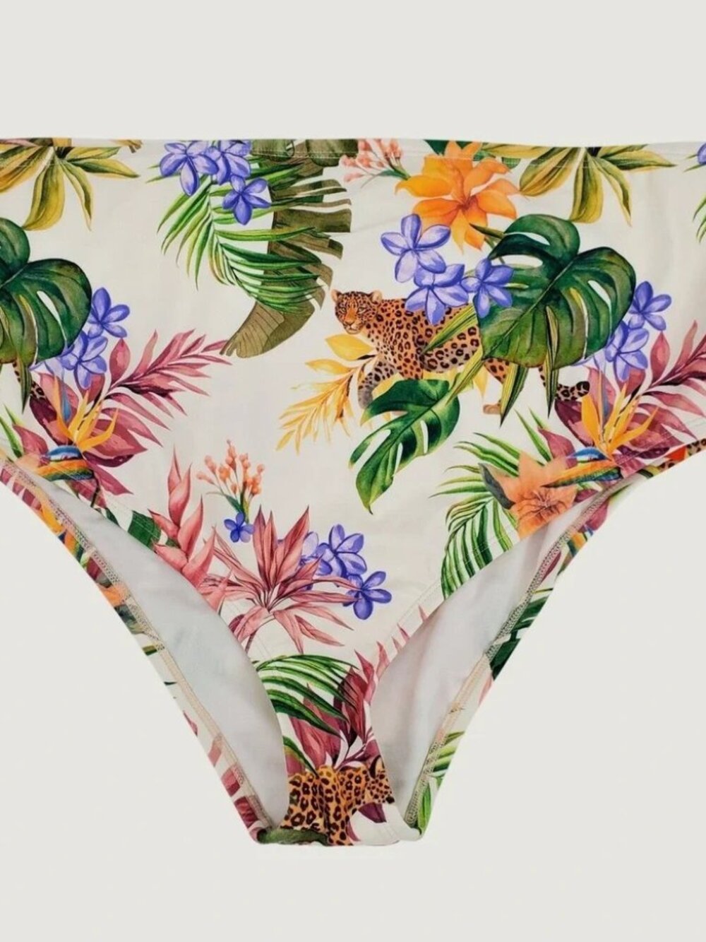 Sofia by Sofia Vergara Exotic Jungle High Waist Cheeky Swim Lined Bottom Size XL